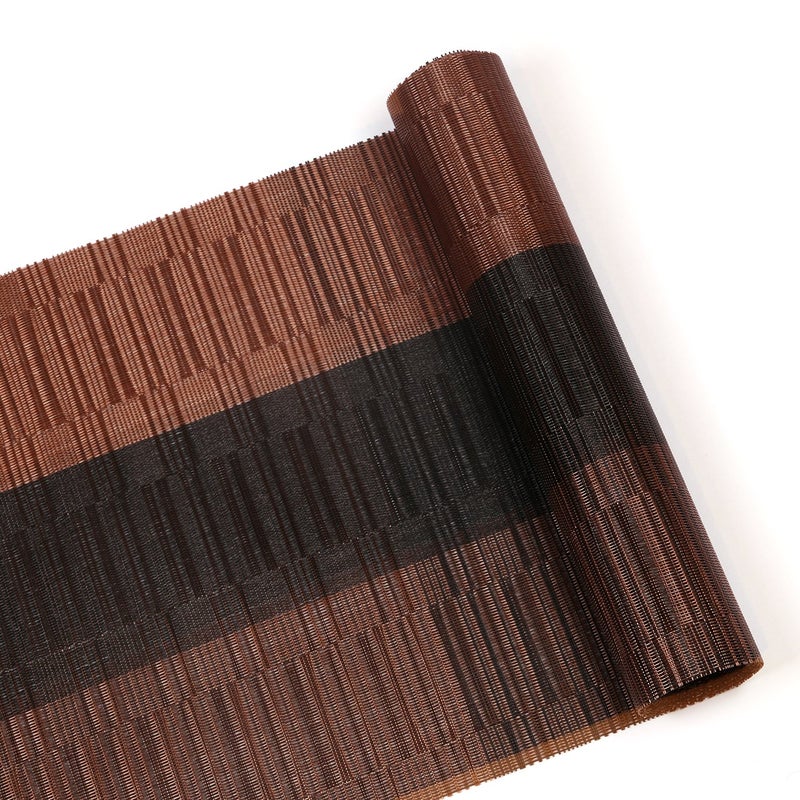 SHACOS Table Runners Woven Vinyl Table Mats 12x71 inch for Kitchen Dining Table Non Slip Washable, Ombre Coffee Black - Image 5